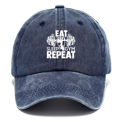 eat sleep gym repeat Hat