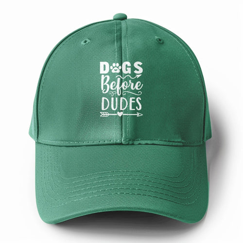 Dogs Before Dudes Solid Color Baseball Cap