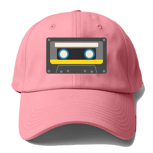 Retro 80s Cassette Black Baseball Cap For Big Heads