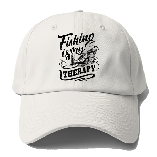 Fishing Is My Therapy Baseball Cap For Big Heads