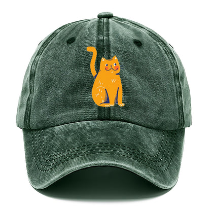 Smiling Orange Kitty with Chubby Cheeks Hat