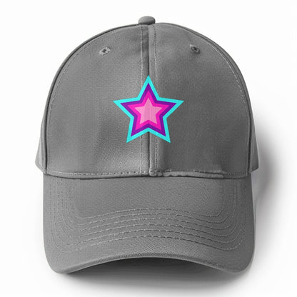 Retro 80s Star Rainbow Blue Hat