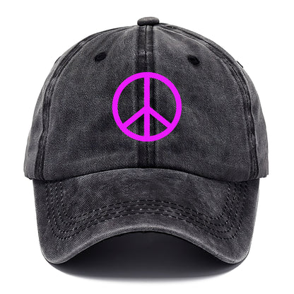 Retro 80s Peace Sign Purple Hat