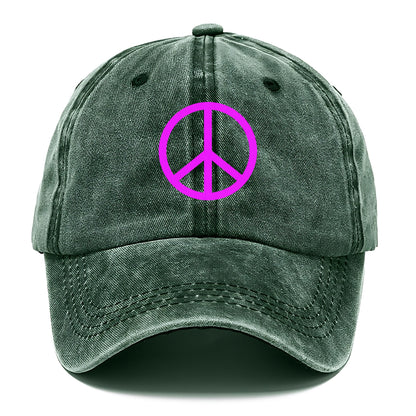 Retro 80s Peace Sign Purple Hat