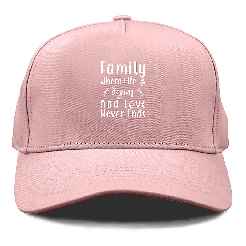 Family where life begins and love never ends Hat