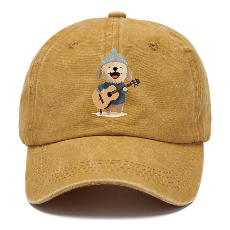 dog playing guitar Hat