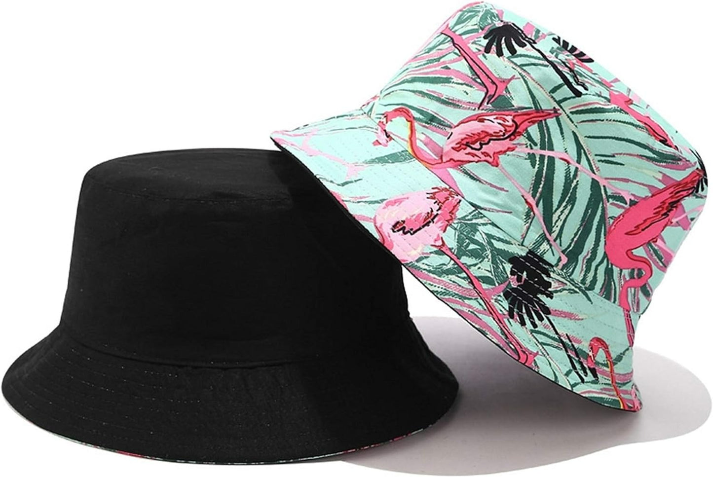 Pandaize Sombrero de cubo reversible con estampado unisex de doble cara 