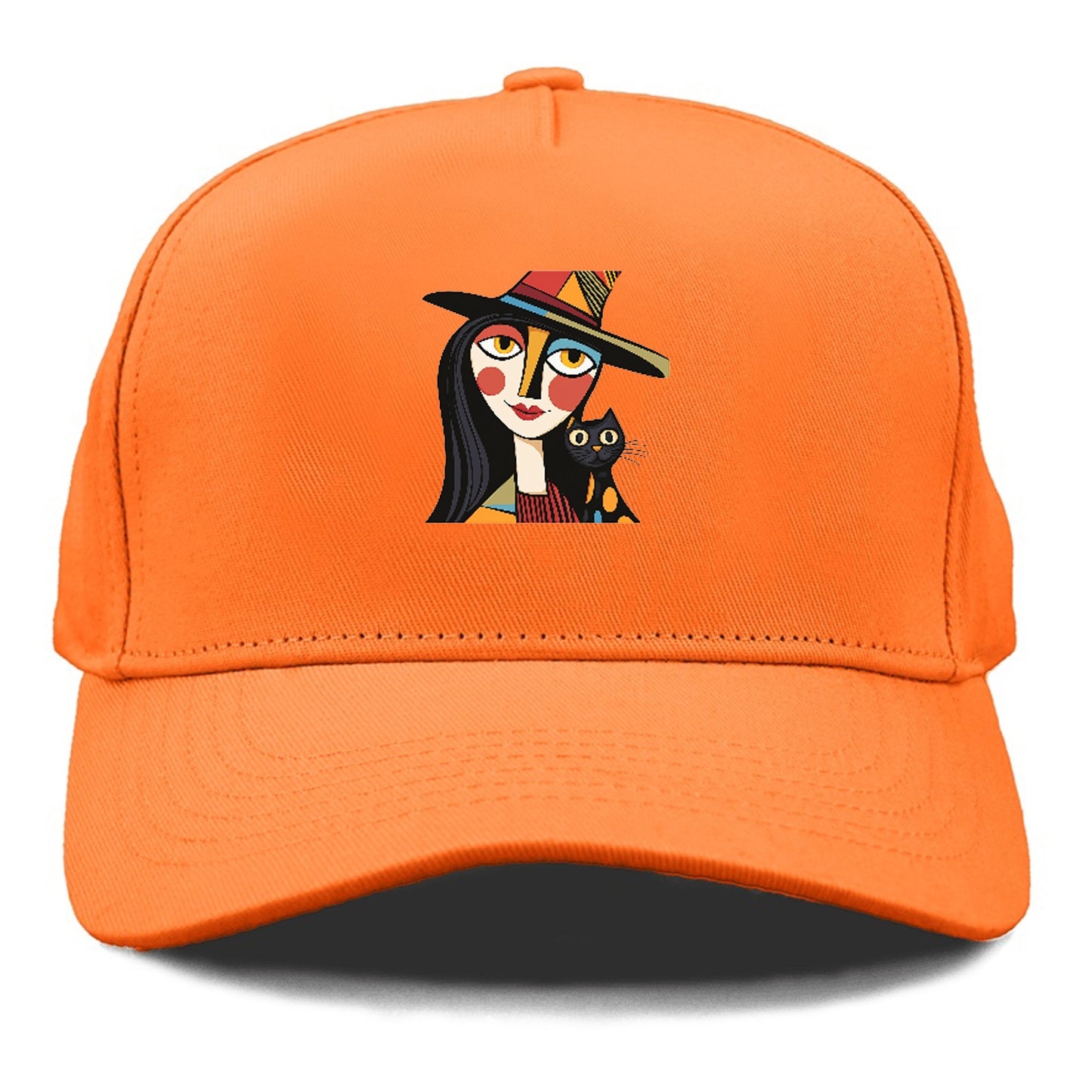 Stylized Witch with Cat 2 Hat