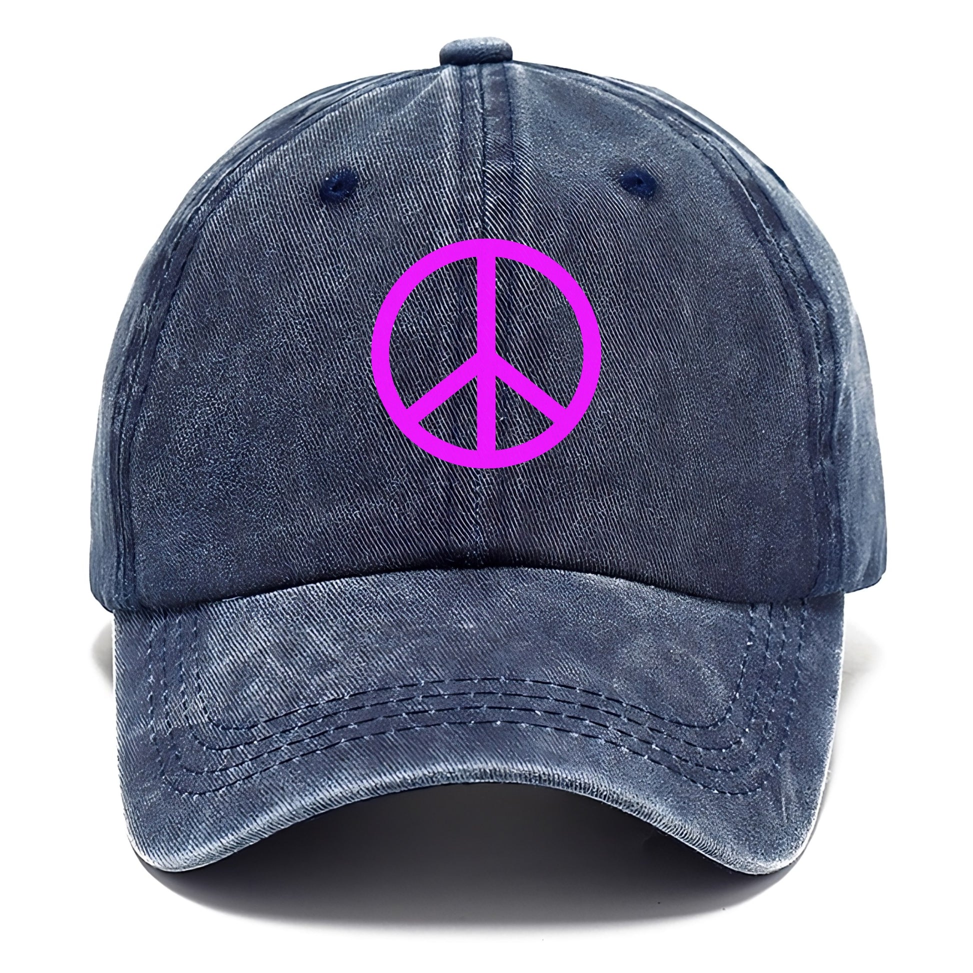 Retro 80s Peace Sign Purple Hat