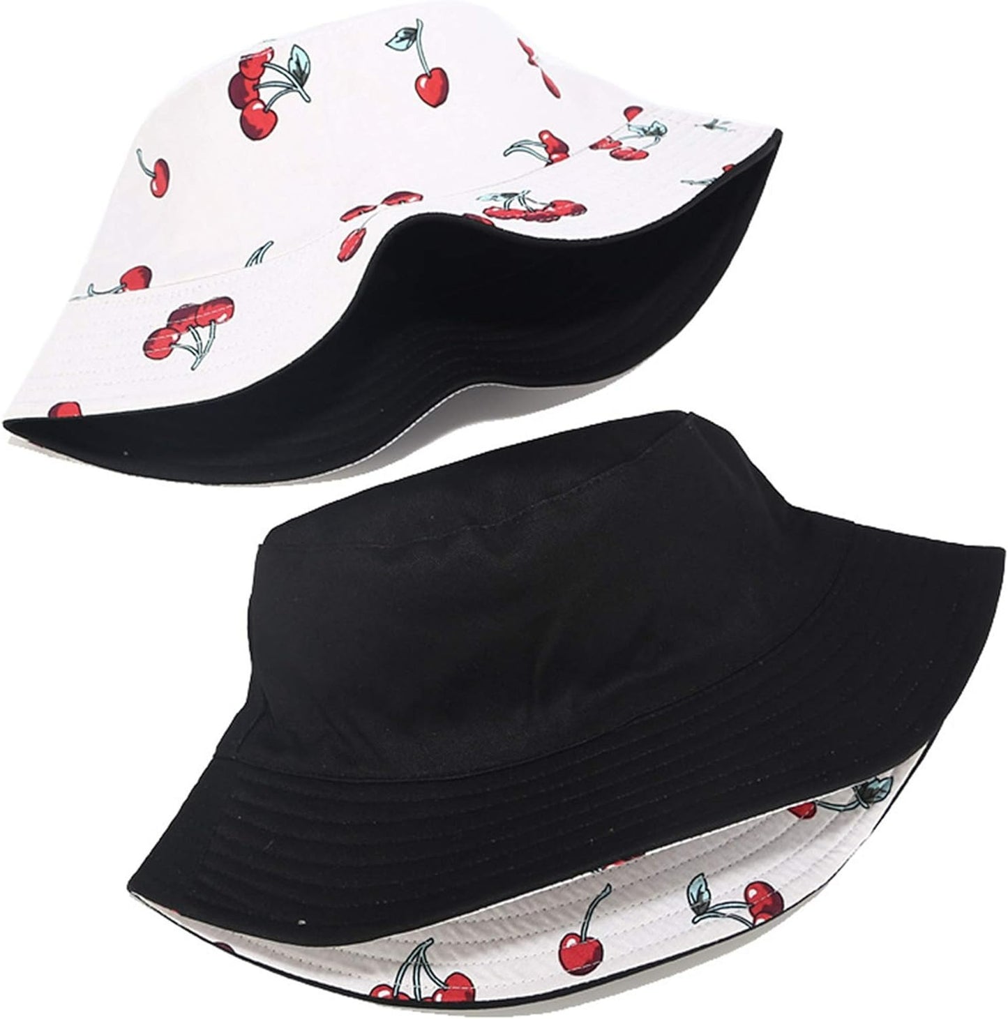 Pandaize Sombrero de cubo reversible con estampado unisex de doble cara 