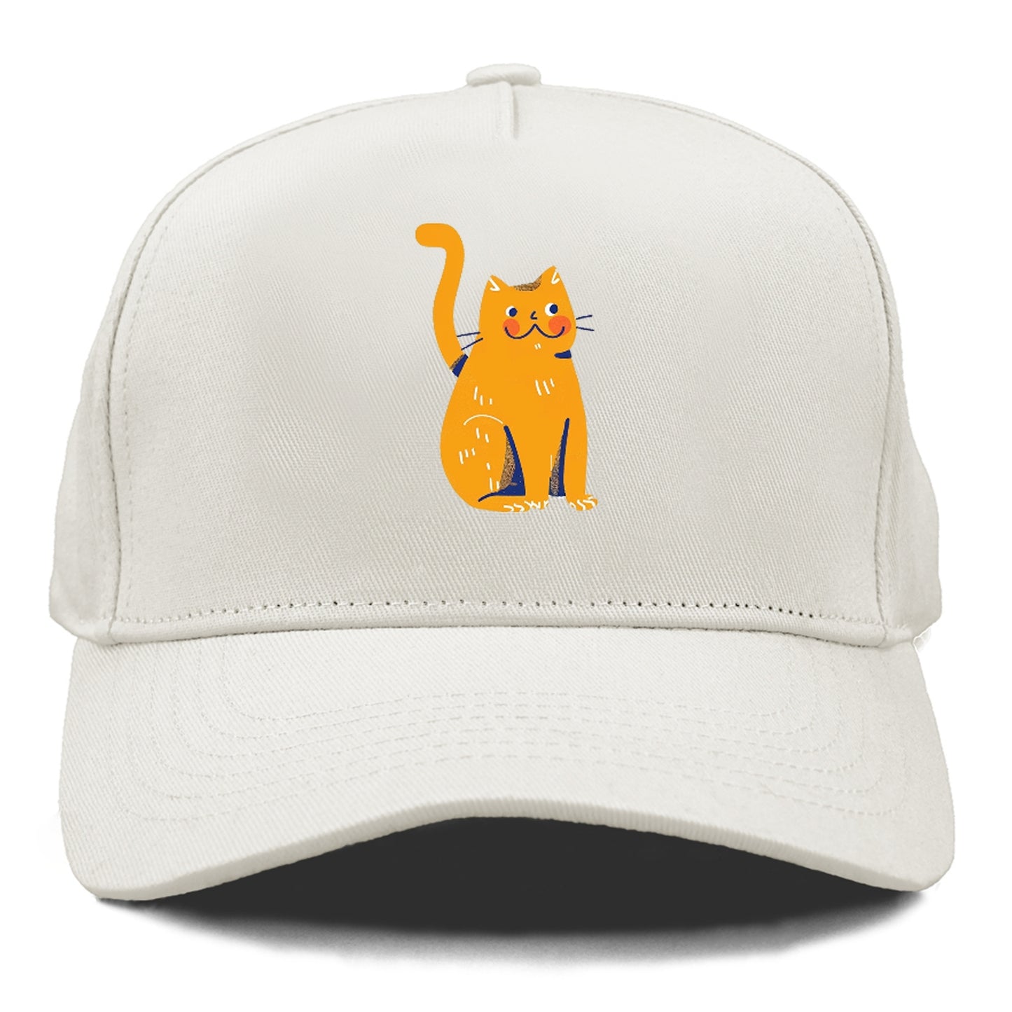 Smiling Orange Kitty with Chubby Cheeks Hat