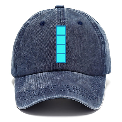 Retro 80s Tetris Blocks Blue Hat