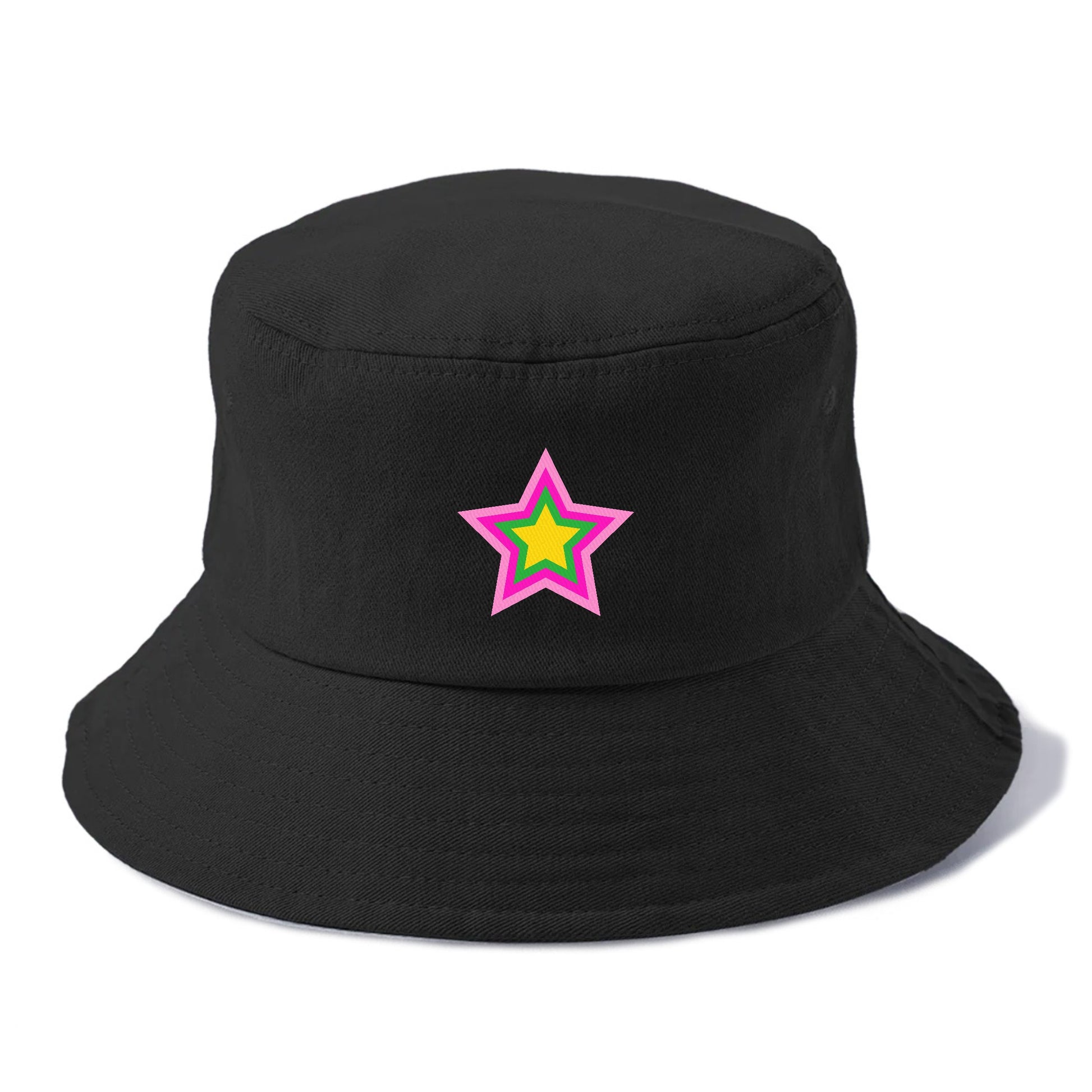 Retro 80s Star Rainbow Pink Hat