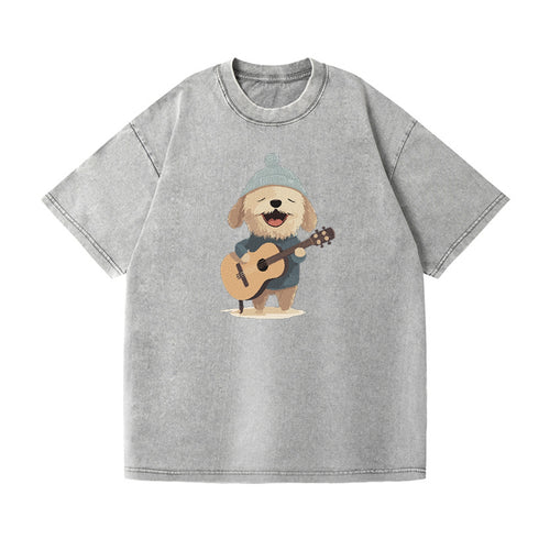 Dog Playing Guitar Vintage T-shirt