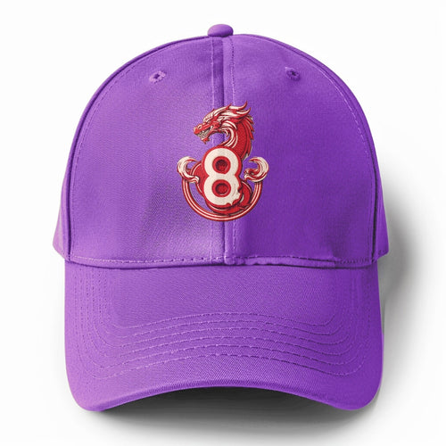 Luck Number 8 In Year Of Dragon Solid Color Baseball Cap