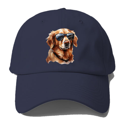 Golden Retriever In Sun Glasses Baseball Cap