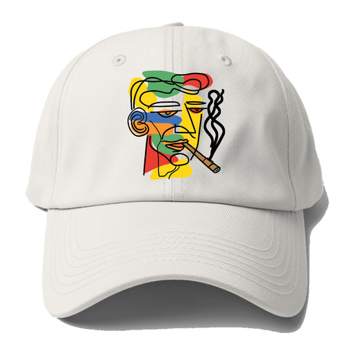 Smoky Vibes Abstract Line Art Baseball Cap For Big Heads