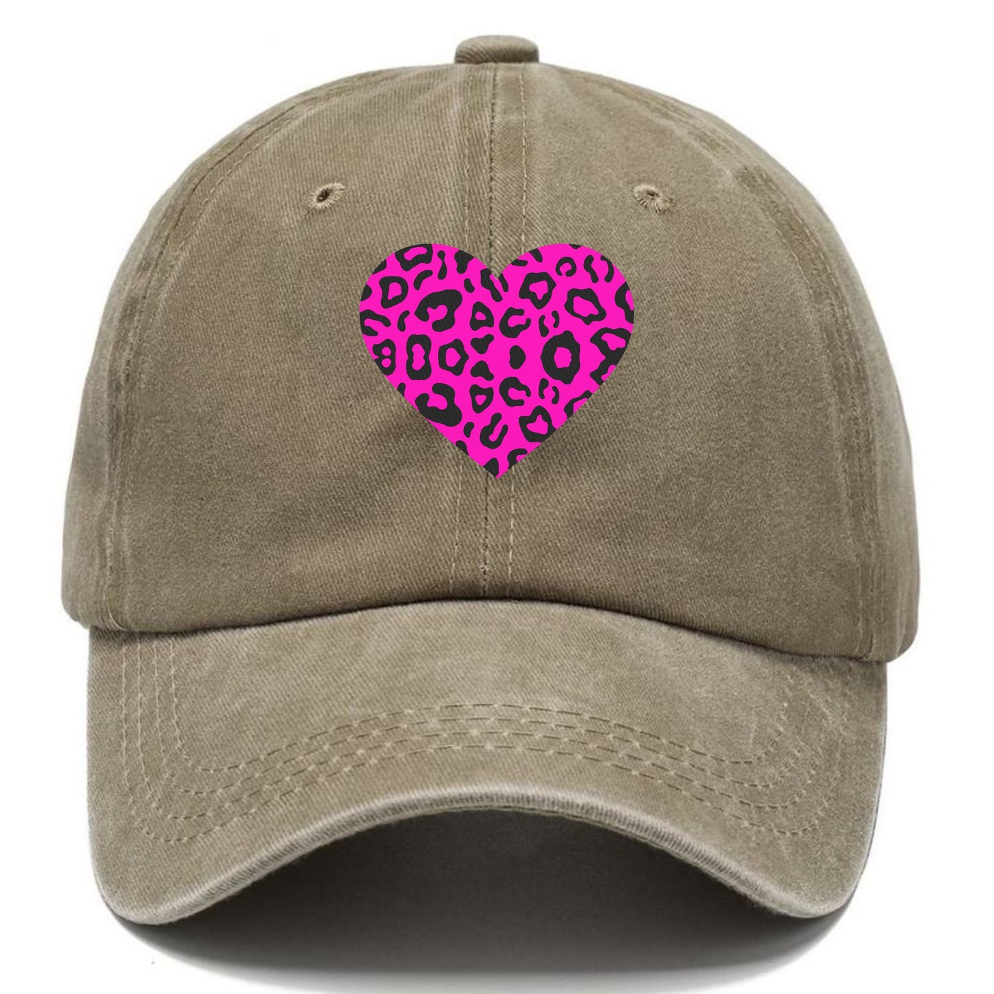 Retro 80s Heart Cheetah Print Hat