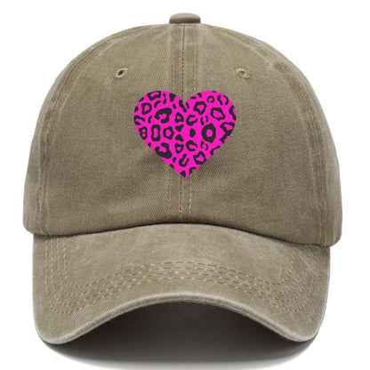 Retro 80s Heart Cheetah Print Hat