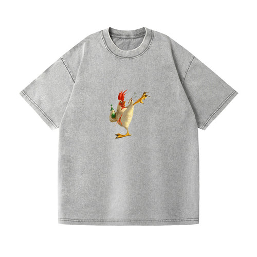 Crazy Rooster Fantasy Art Vintage T-shirt