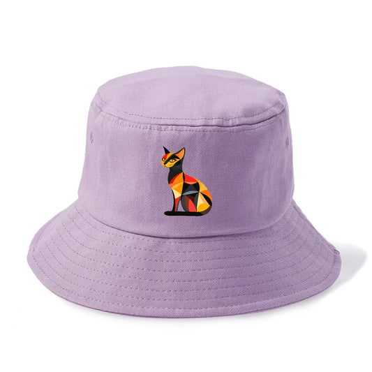 Geometric Cat in Thought Hat