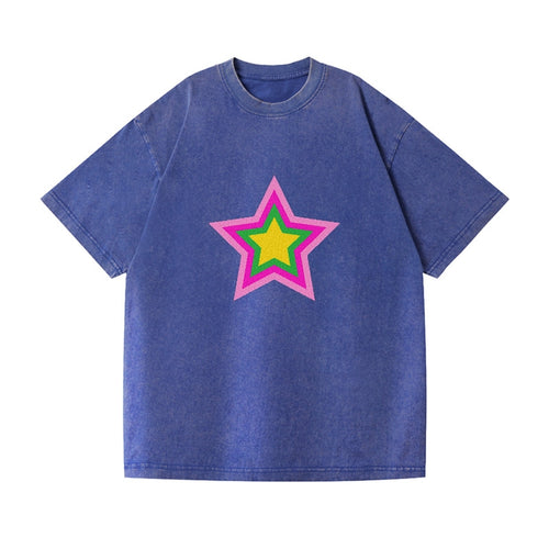 Retro 80s Star Rainbow Pink Vintage T-shirt