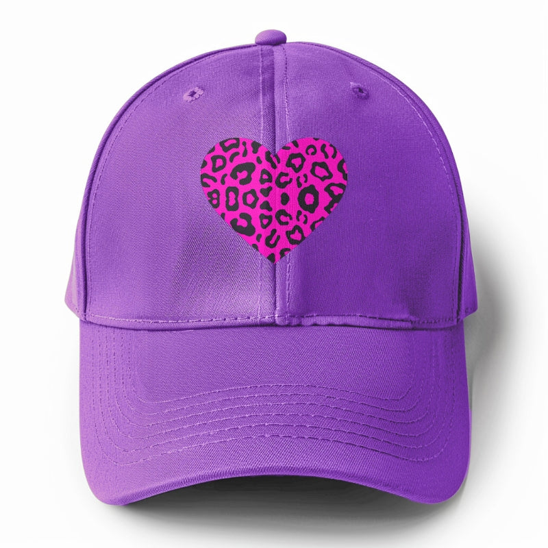 Retro 80s Heart Cheetah Print Hat