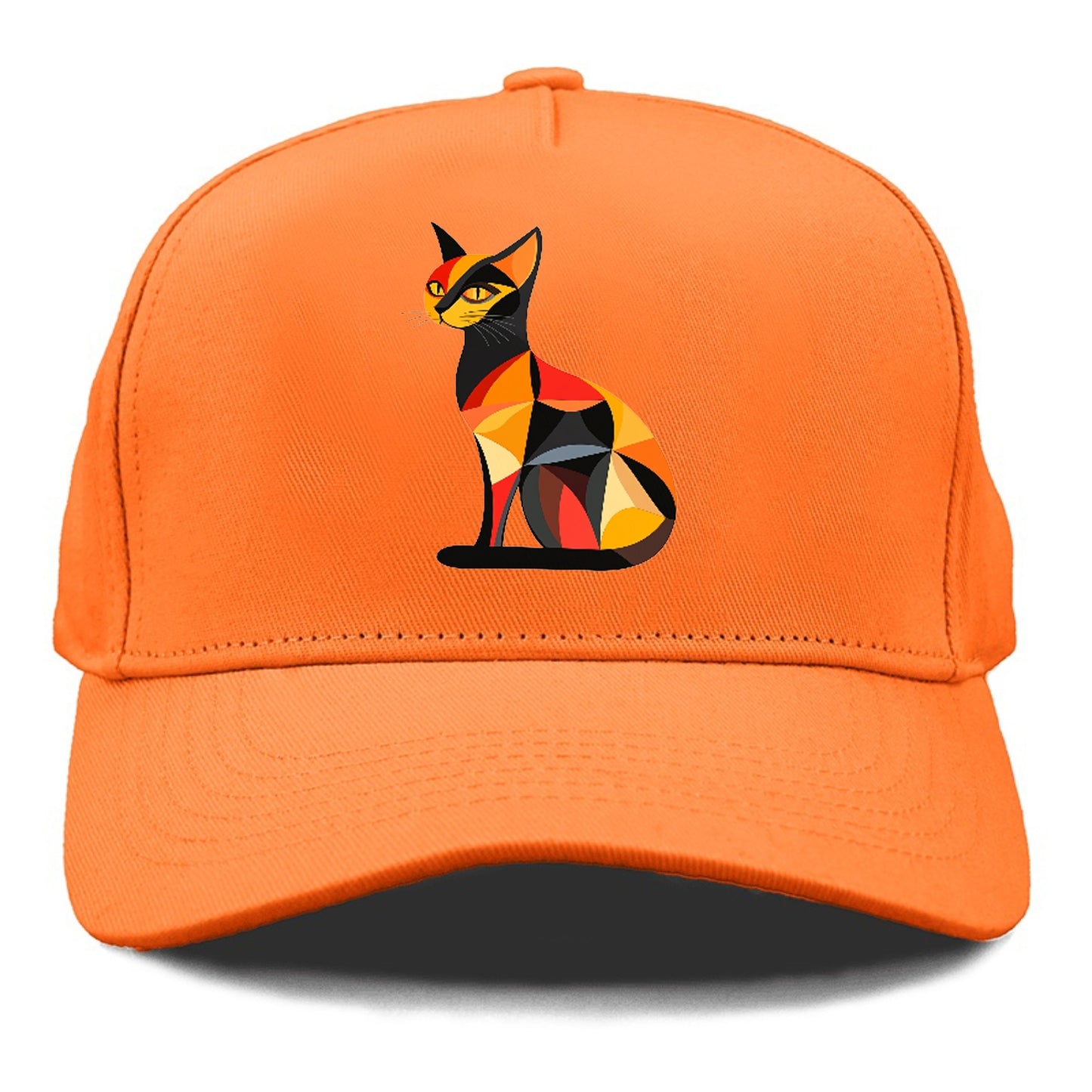 Geometric Cat in Thought Hat