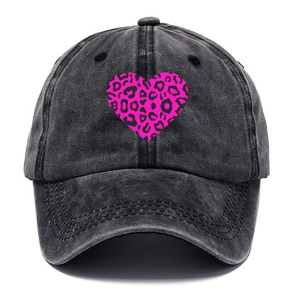 Retro 80s Heart Cheetah Print Hat