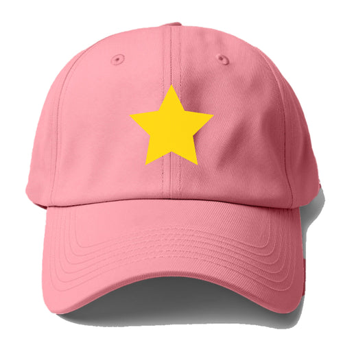 Retro 80s Star Yellow Baseball Cap For Big Heads