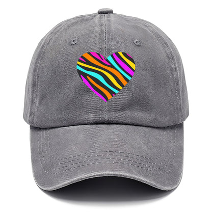 Retro 80s Heart Zebra Print Hat