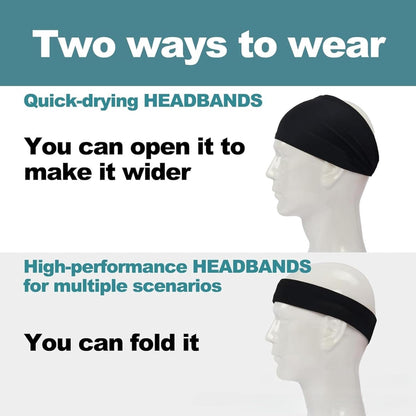 Sports Headbands for Men, Moisture Wicking Running Headband, Sweatband Headbands for Workout, Cycling, Football, Yoga, Hairband for Women and Men