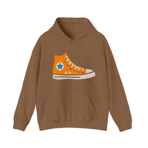 Retro 80s Converse Shoe Orange Hooded Sweatshirt