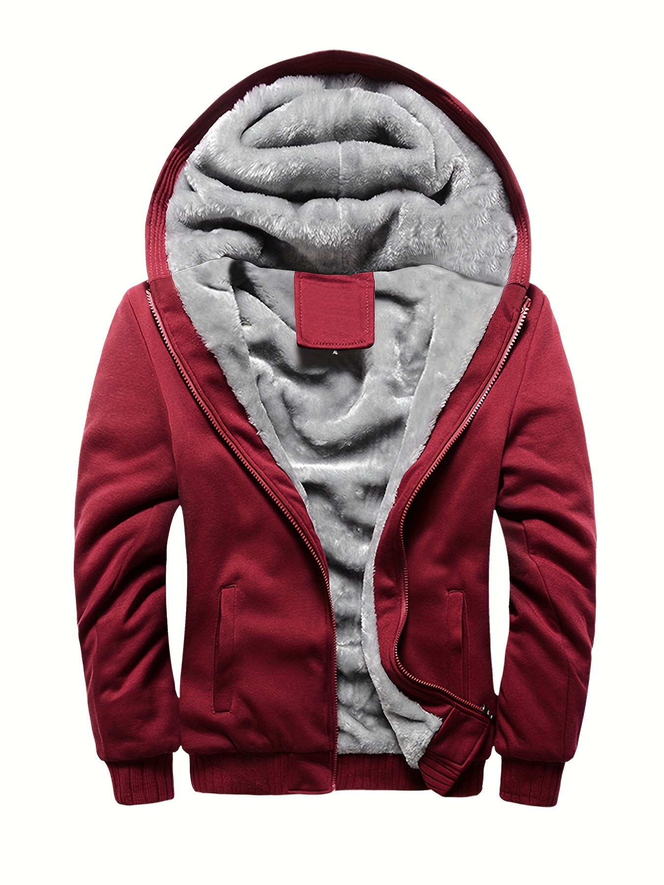 Ethnic Style Warm Fleece Hooded Jacket, Men's Casual Warm Thick