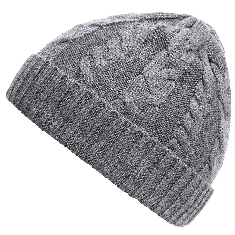 Gorro acogedor de punto torcido: gorro unisex de color sólido para otoño/invierno