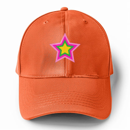 Retro 80s Star Rainbow Pink Hat