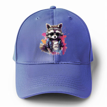 raccoon with headphones Hat