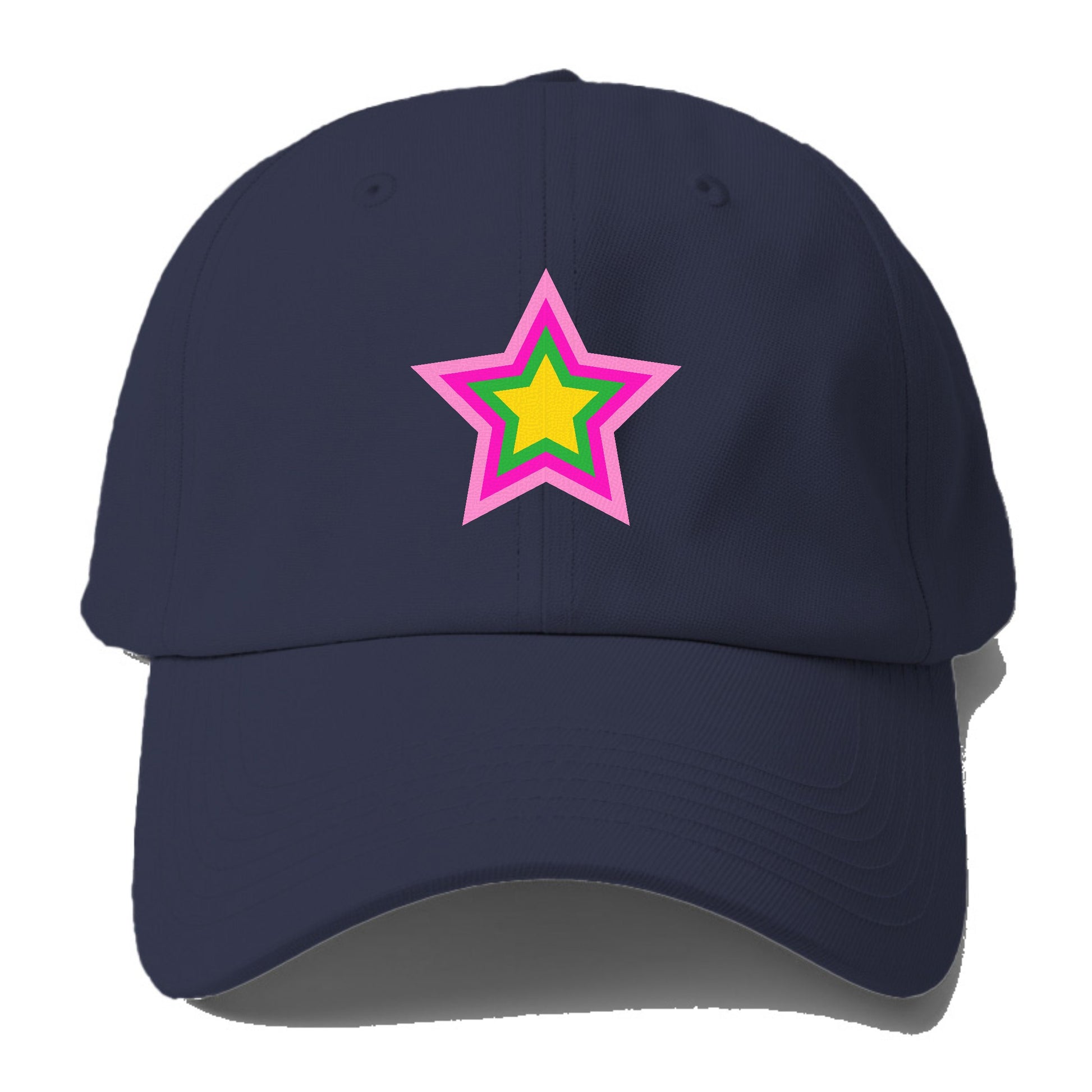 Retro 80s Star Rainbow Pink Hat