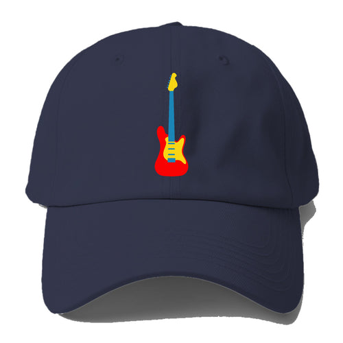 Retro 80s Guitar Red Baseball Cap For Big Heads