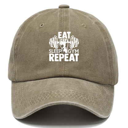 eat sleep gym repeat Hat