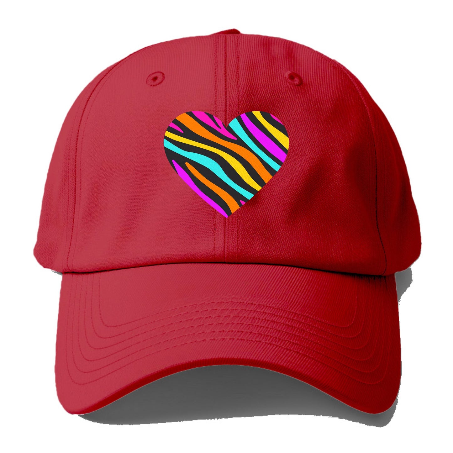 Retro 80s Heart Zebra Print Hat