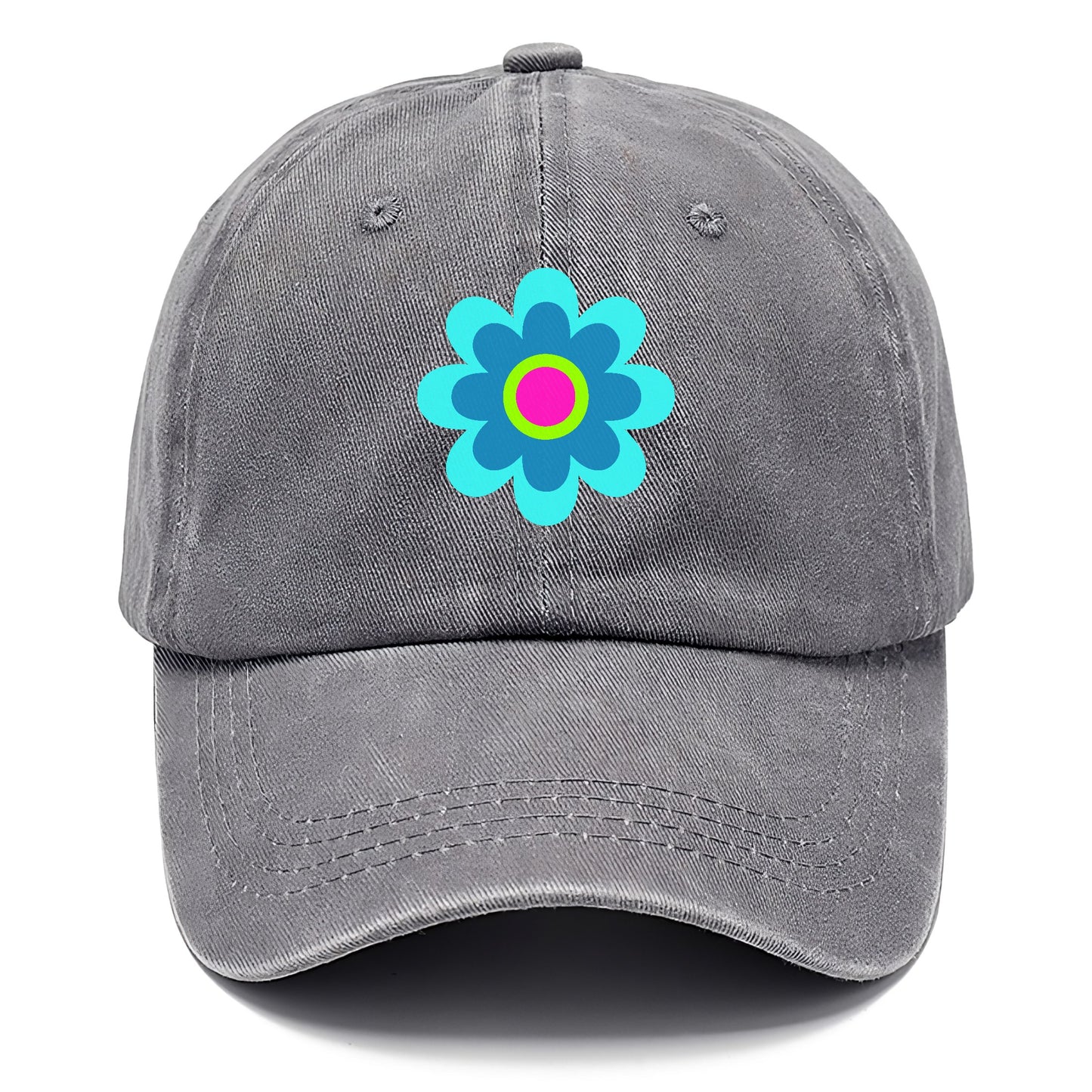 Retro 80s Flower Blue Hat