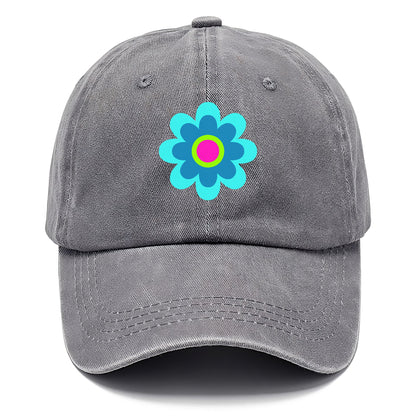 Retro 80s Flower Blue Hat