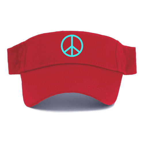 Retro 80s Peace Sign Blue Visor