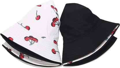 Pandaize Sombrero de cubo reversible con estampado unisex de doble cara 