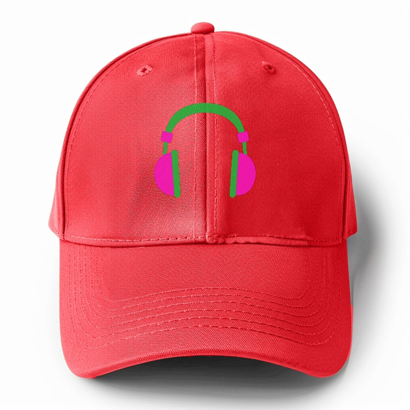 Retro 80s Headphones Pink Hat