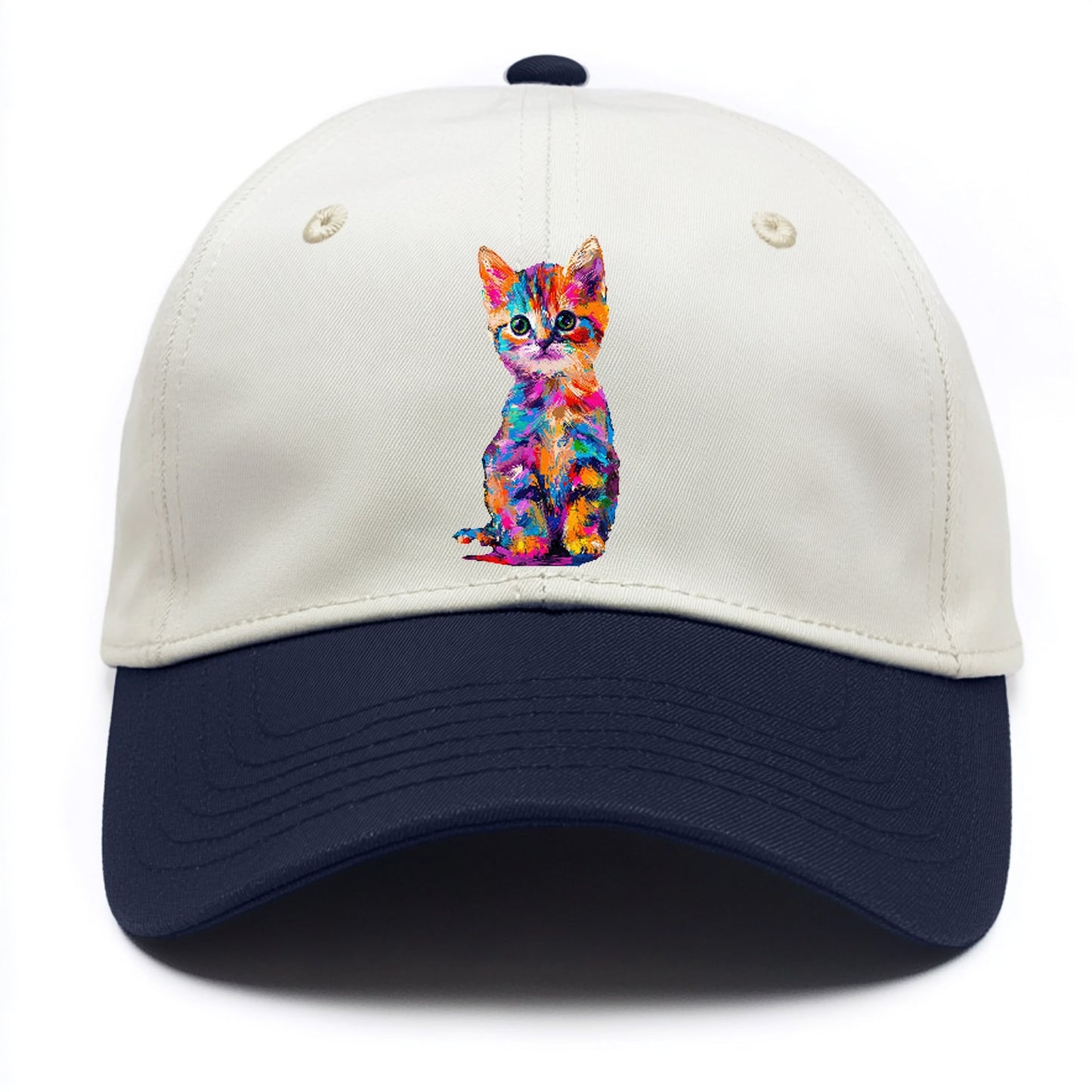 Rainbow Kitten Brushstroke Beauty Hat