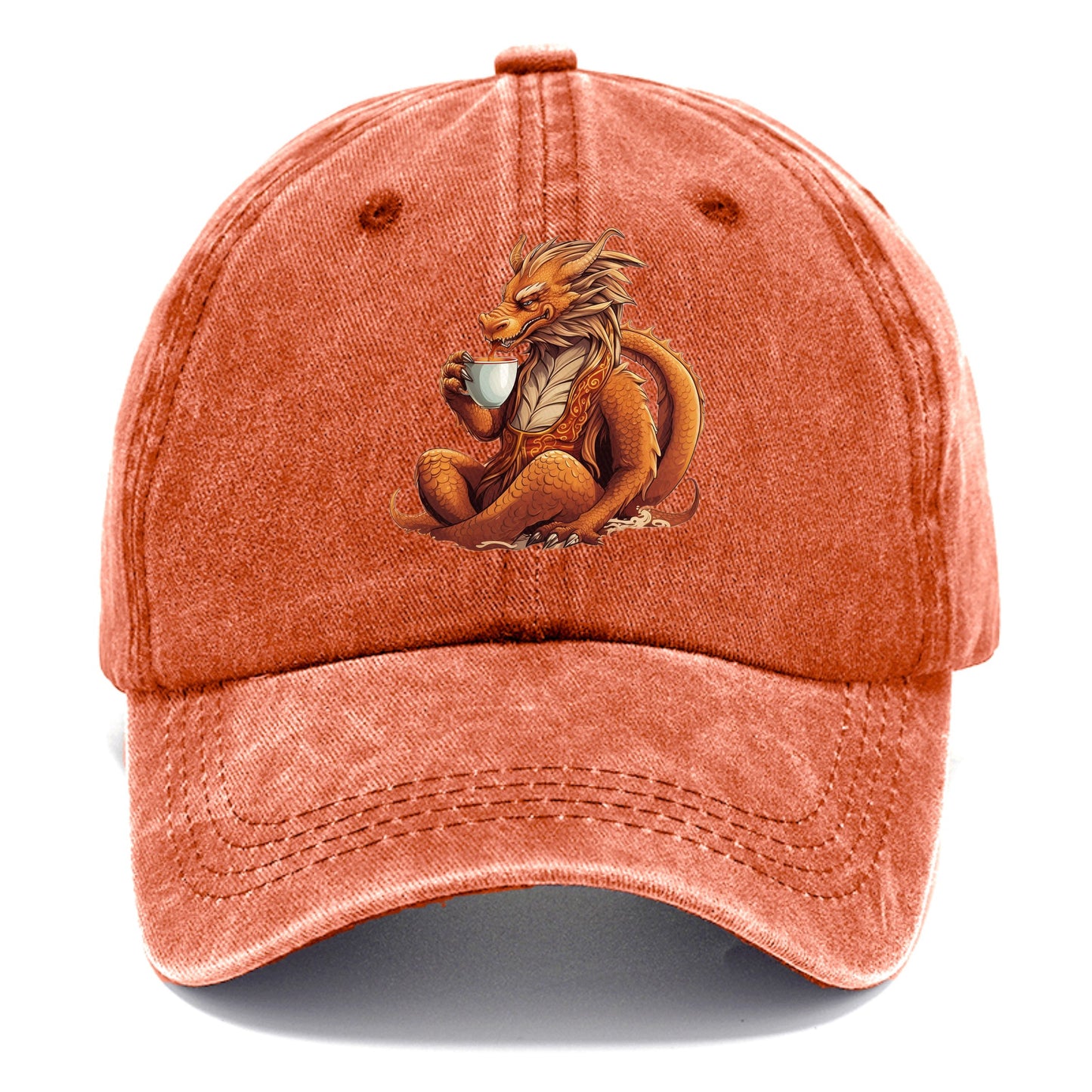 dragon drinking coffee Hat