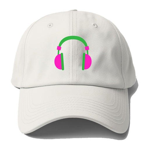 Retro 80s Headphones Pink Baseball Cap For Big Heads