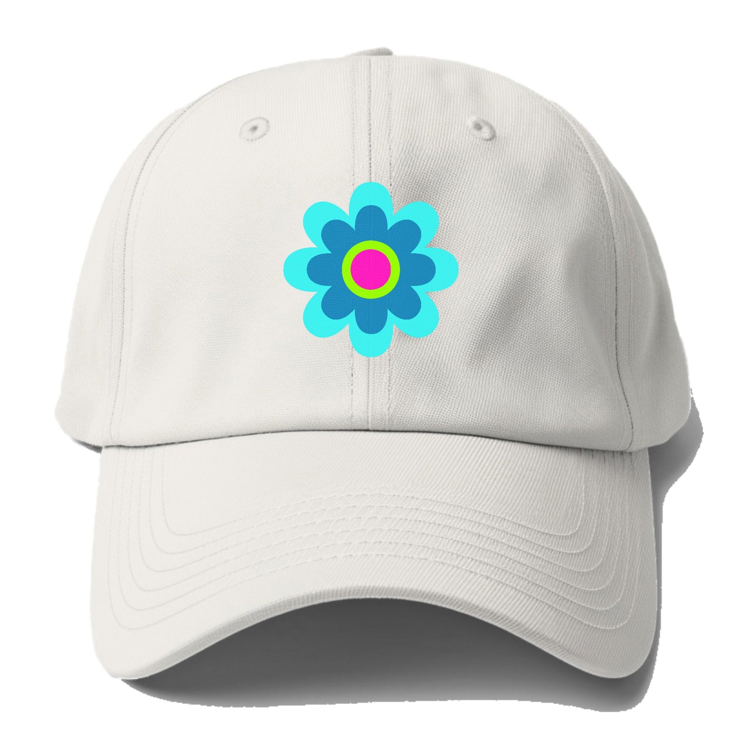 Retro 80s Flower Blue Hat